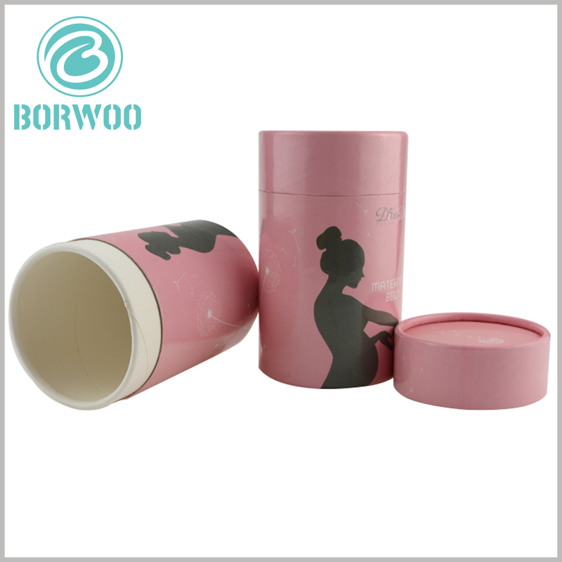 Custom pink cardboard tube packaging for maternity belt