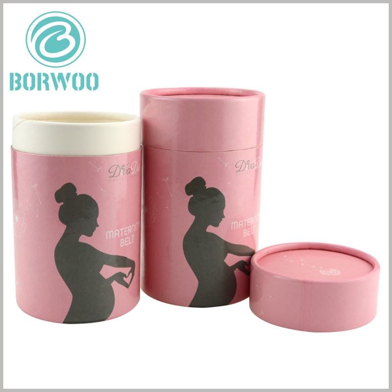 Custom pink printed cardboard tube boxes with light glue