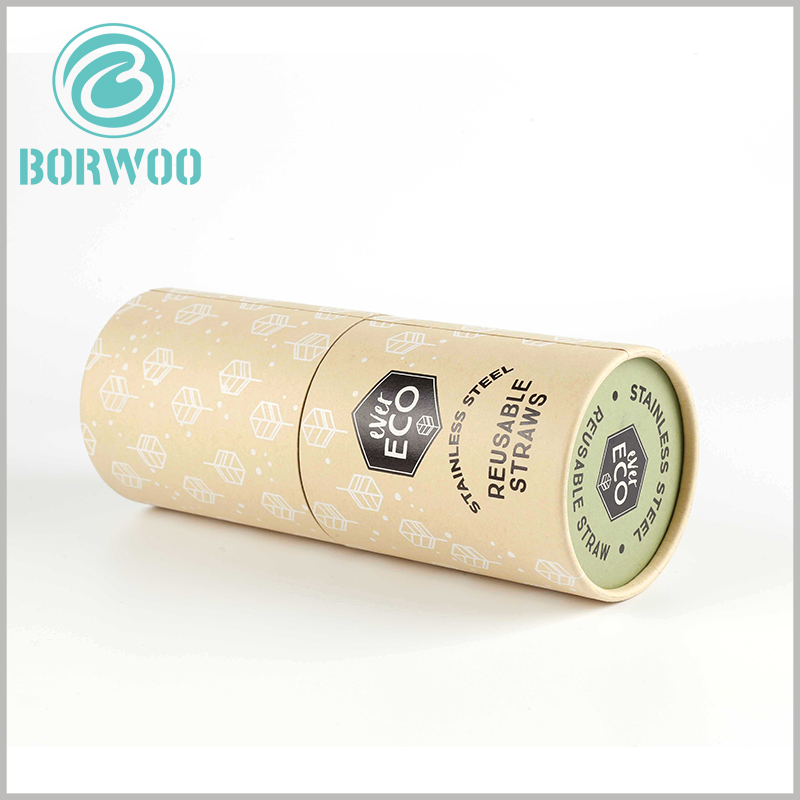 Custom printed cardboard tubes packaging for straws boxes.Customized paper tube packaging can print brand information such as logos to increase product visibility.
