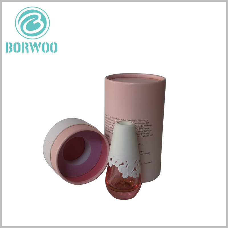 Custom printed tube packaging with insert for perfume boxes.Lovely pink as the background color of paper tube packaging, attractive to female consumers