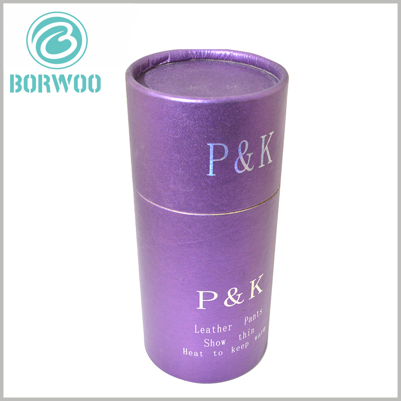 Custom purple cardboard tube packaging for Pants boxes