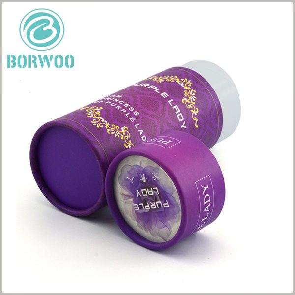 Custom small cardboard tube packaging for skin care boxes.Printing the brand name and LOGO on the top of the paper tube cover is helpful for enhancing the value of the product