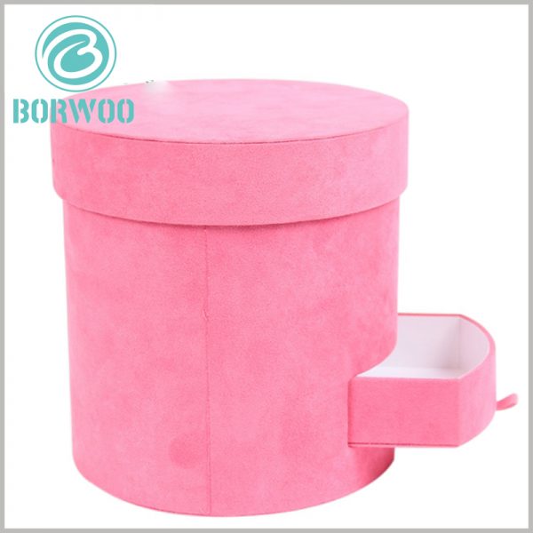 Custom unique pink velvet tube boxes packaging wholesale