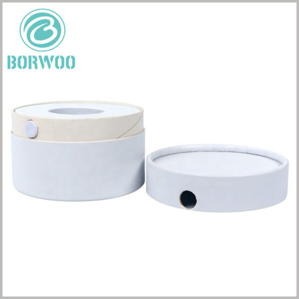 Custom white cardboard tube packaging boxes wholesale.You can print simple information such as brand name and logo in the box to achieve the effect of promoting the brand.
