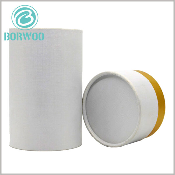 Custom white round boxes for perfume bottles package.custom white round boxes with lids wholesale,The packaging is made of white imitation paper as a laminated paper, and the packaging has a good visual experience.