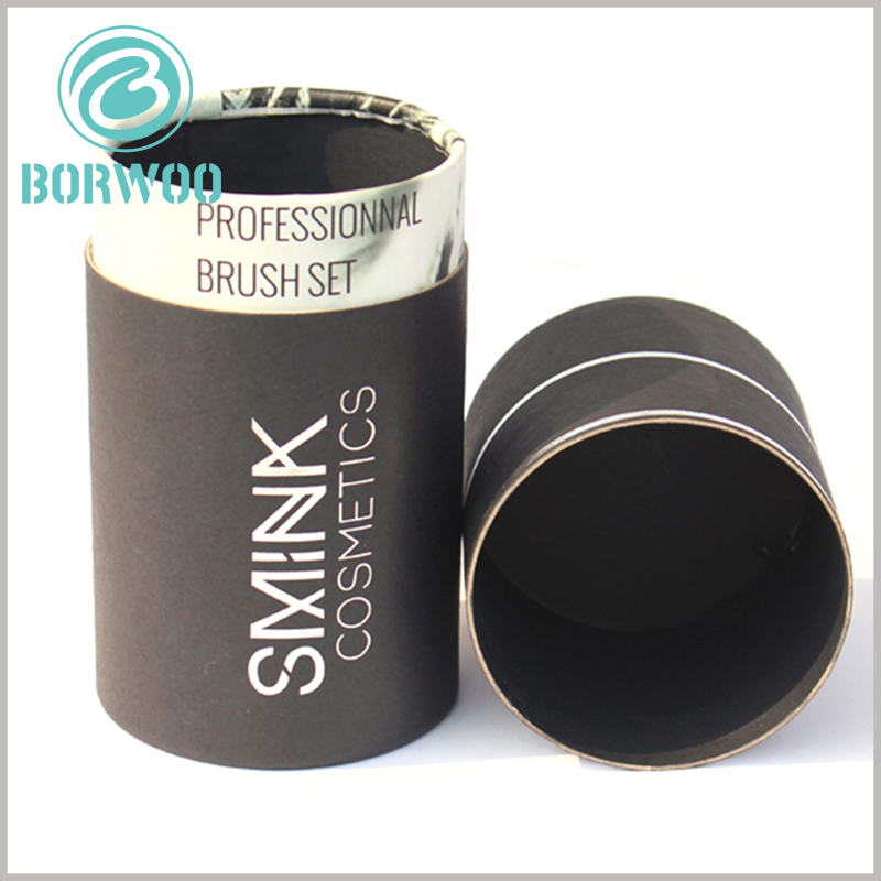 Elegant black cardboard tube packaging boxes wholesale.printed in both inner and outer side.