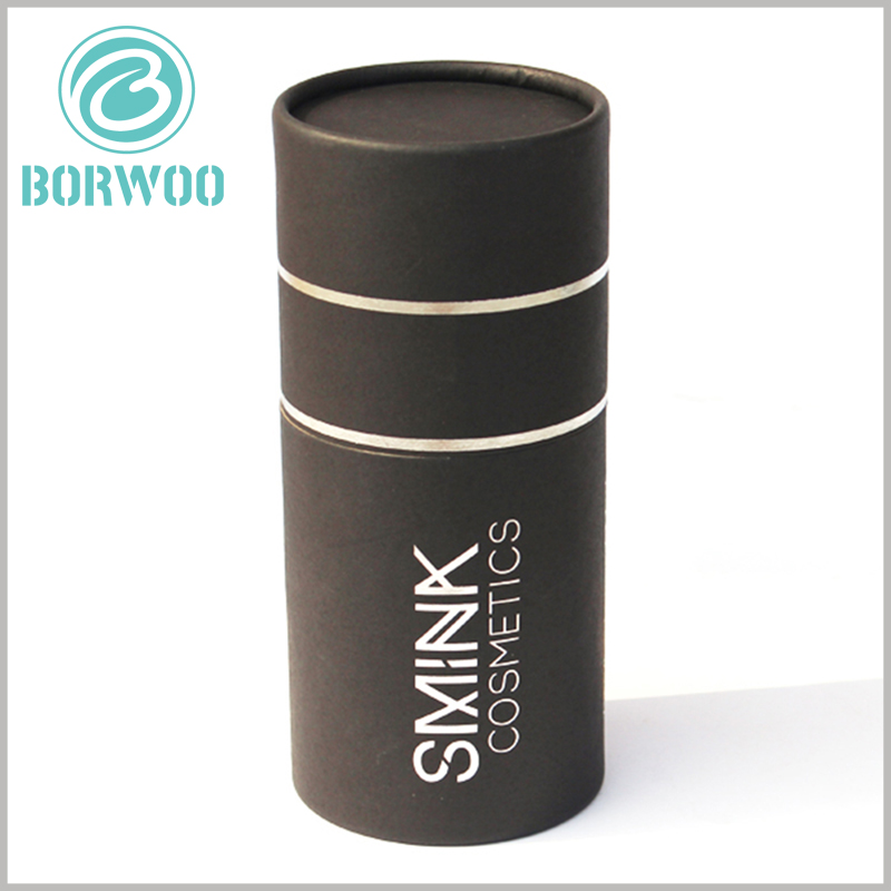 Elegant black cardboard tube packaging boxes with logo wholesale.inner side gets very popular CMYK colored printing