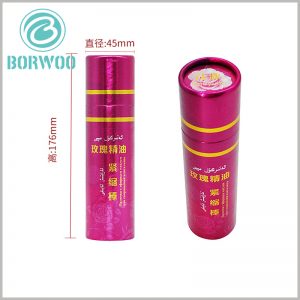 Exquisite small paper tube for essential oil packaging boxes.This model has a diameter of 45mm (1.75 inches) and height of 176mm (6.93 inches)