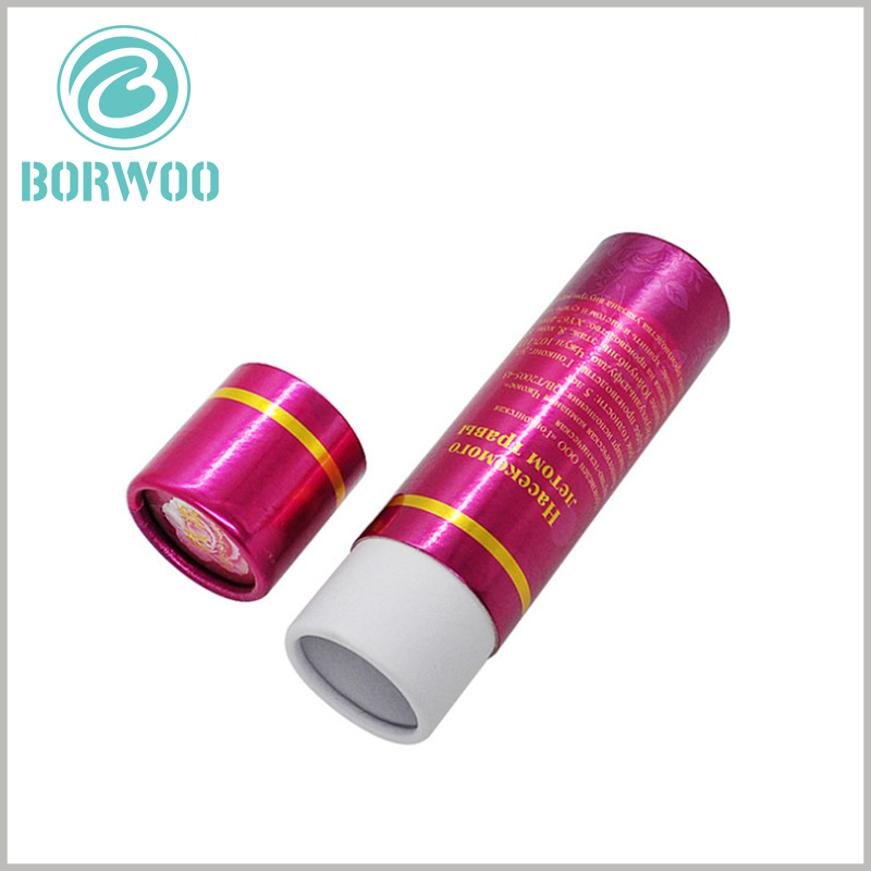 Exquisite small paper tube packaging for rose essential oil boxes.Paper tube top and bottom cover curling, high quality packaging