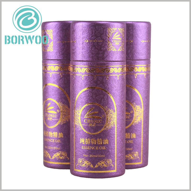Exquisite small round boxes with lids for 30 ml essential oil packaging.packaging with bronzing logo and font.Luxury product packaging is more conducive to product value