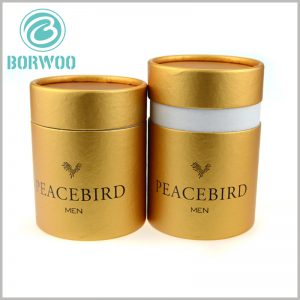 Gold-color large diameter cardboard tube packaging boxes.it is compressed with gold cardboard with luxury mat effect, showing the high value of the brand and the product.