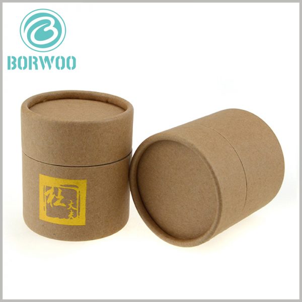 Gold stamping Brown Kraft paper tube packaging boxes wholesale