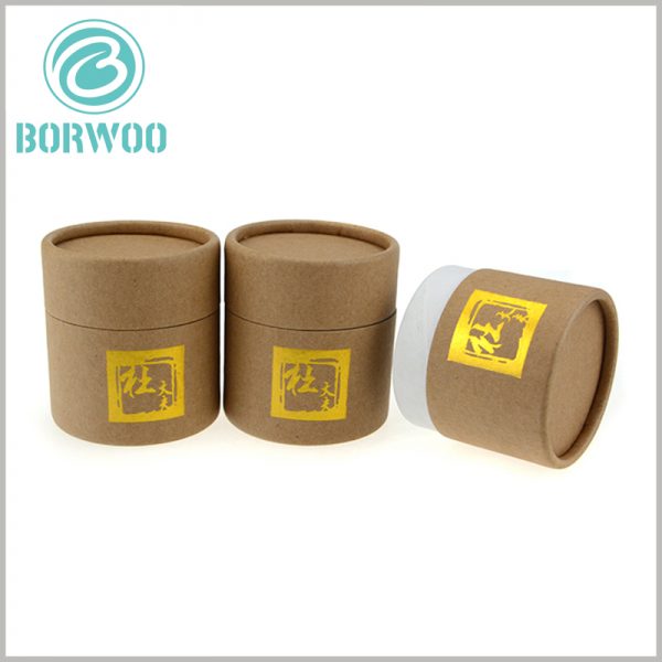 Gold stamping Kraft paper tube packaging boxes wholesale