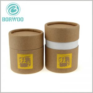 Gold stamping Kraft paper tube packaging boxes with logo