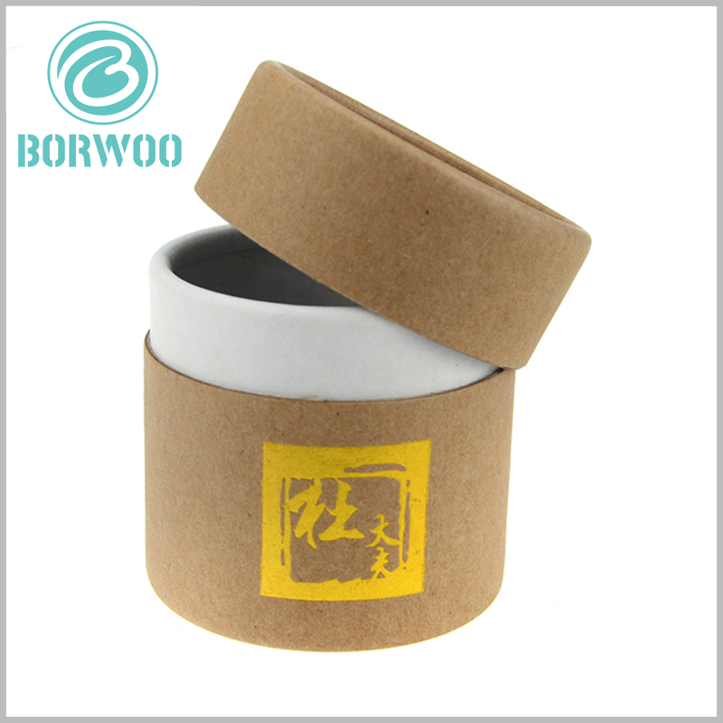 Gold stamping Kraft paper tube packaging with lids