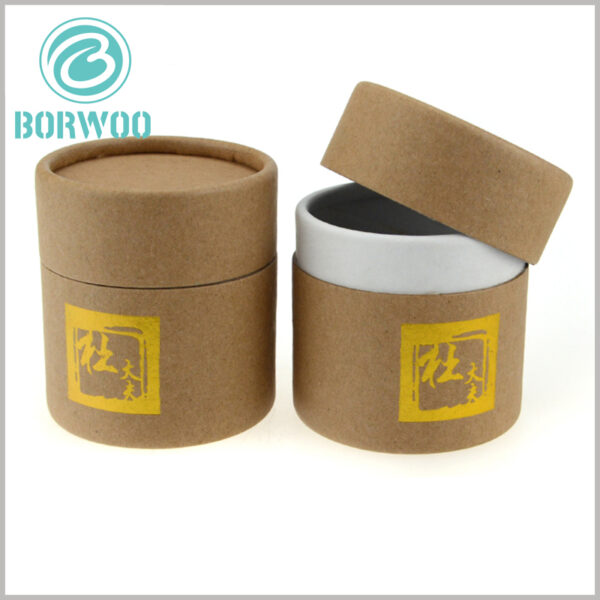 Gold stamping Kraft tube packaging boxes custom