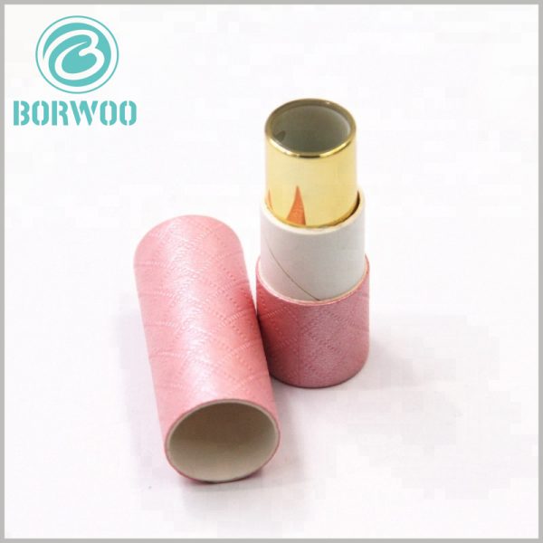 Imitation cloth creative paper tube packaging for lipstick boxes.Wholesale paper lipstick tubes with retractable lipstick plastic tube