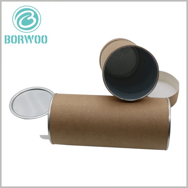 Kraft food grade paper tube packaging boxes wholesale. You can choose to paste labels with different printing content on the brown cardboard tube packaging to better reflect the characteristics of different products