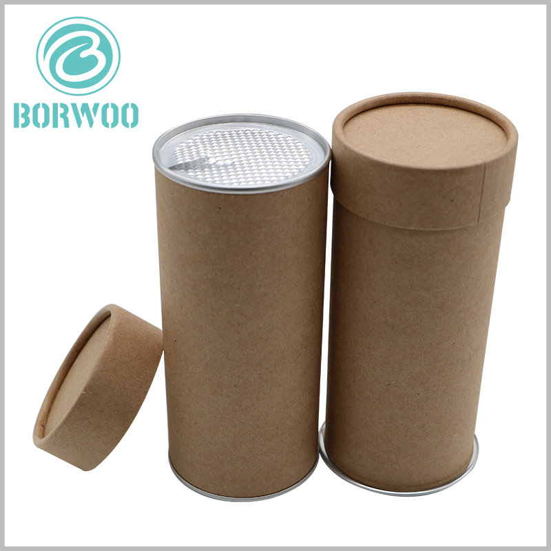 Kraft food grade paper tube packaging without printing. Customized paper tube packaging can choose to print content or paste labels to reflect the differences between products and brands.