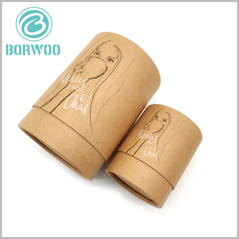 Kraft paper food packaging tubes boxes. The diameter and height of the food-grade tube packaging are determined according to the product capacity and can be customized.