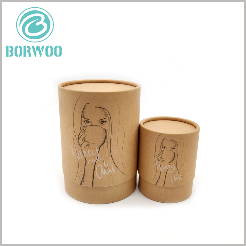 Kraft paper food tube packaging boxes. The main pattern of kraft paper tube food packaging is based on sketch patterns, making the packaging more artistic and attractive.