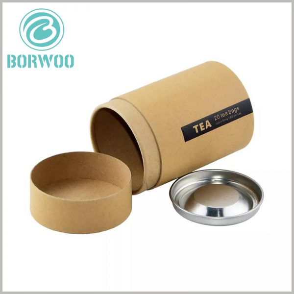 Kraft paper tube packaging with inner iron cover wholesale