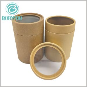 Kraft paper tubes packaging with PLA (biodegradable) windows