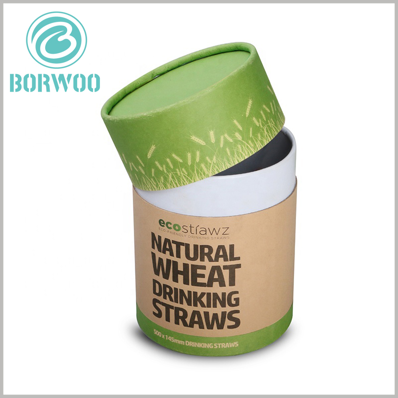 Large cardboard round boxes for straw packaging.The printing content of the custom cardboard tube packaging top cover can better reflect the characteristics of the product.