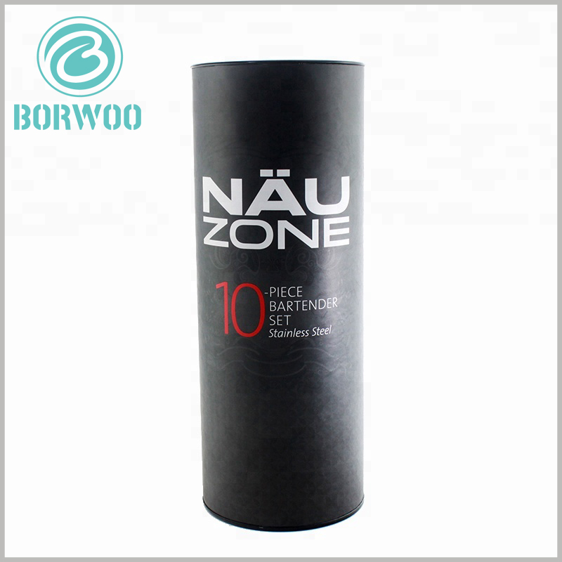 Large diameter black cardboard tubes packaging boxes with logo.Packaging can be printed, can promote products and brands, has a high price performance ratio