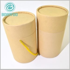 Large kraft tube packaging boxes with rope
