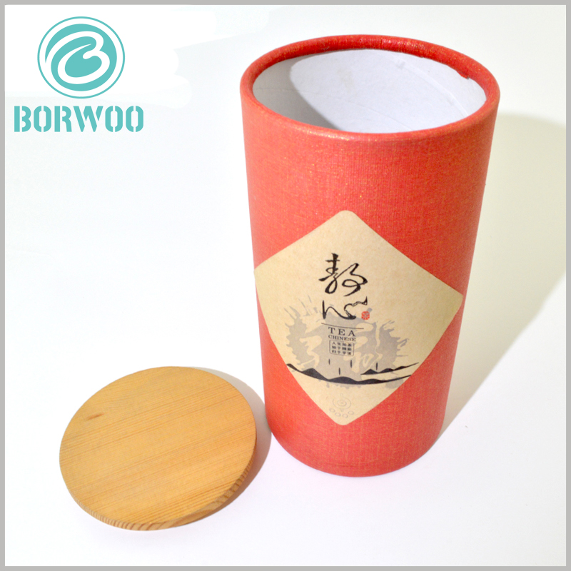 Large tea tube packaging boxes with wooden lids wholesale