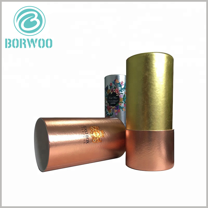 Luxury Bottle Packaging for Perfume Boxes.Luxury perfume boxes paper tube Packaging with bronzing logo.