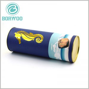 Luxury cardboard tube packaging with lids wholesale.the product packaging boxes with bronzing printing