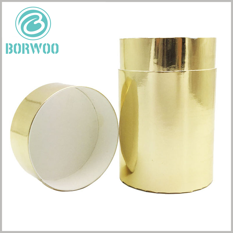 Luxury golden cardboard tube packaging box for high-end product