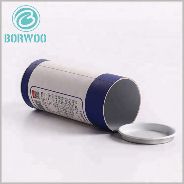 Custom Paper Food Tube Packaging boxes with metal Lid wholesale.