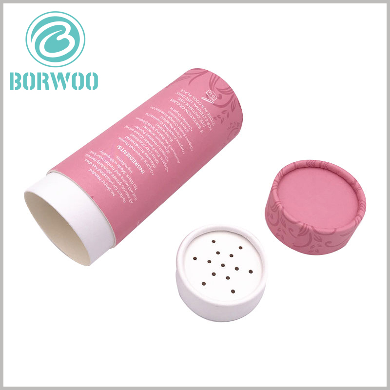 Pink cardboard paper tube for seasoning packaging. CMYK printing makes packaging manifestations diversified, and detailed text can reflect the characteristics of the product.