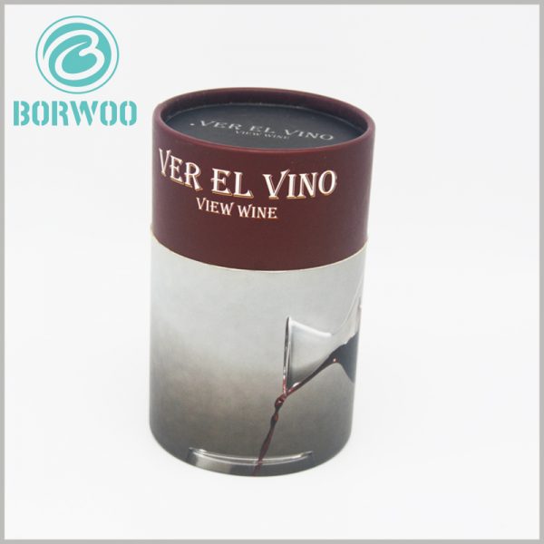 Premium wine tube packaging boxes with logo wholesale.The design is very original, a little wine red color as reflection of the product
