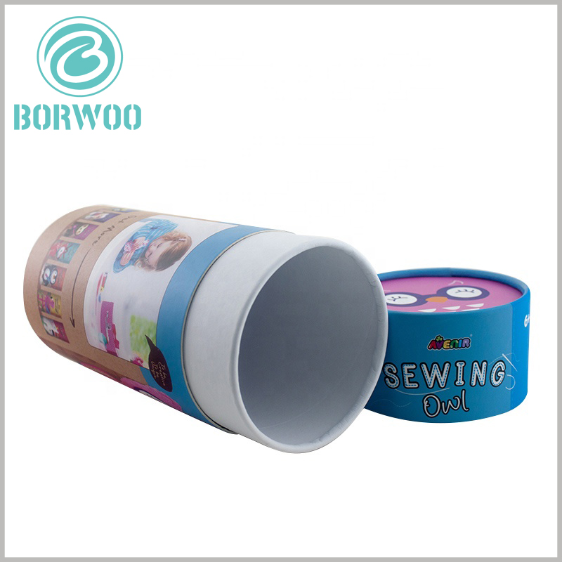 Printable cardboard round boxes for toys packaging. White cardboard as the main raw material of the paper tube makes the paper tube have a good visual sense