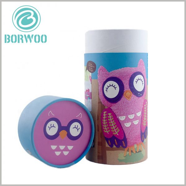 Printable cylinder tube packaging for toys, Through the printed content of the paper tube packaging, we can quickly determine that the products inside the boxes are velvet dolls