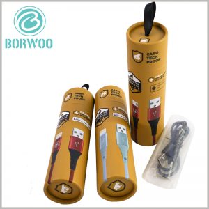 Printable recycled paper tube for cable packaging boxes.The design emphasizes a simple and direct style