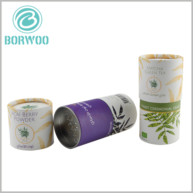 Printed cardboard grade tube food packaging for acai berry powder.And Attractive packaging can give consumers a good impression