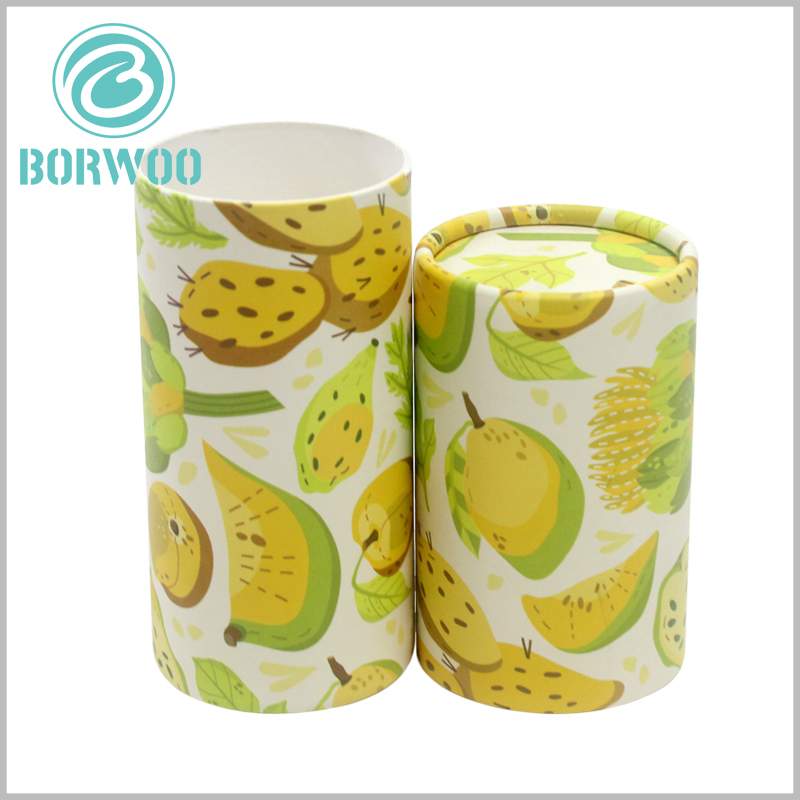 Printed paper tube for Dried fruit packaging boxes.Customized tube packaging uses products as the main promotional image, and customers will be able to quickly judge the products through the packaging.