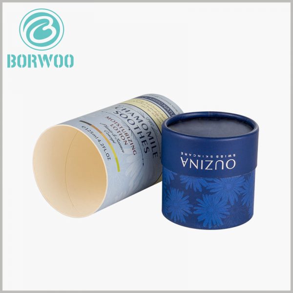 Printed paper tubes cosmetic boxes for moisturizing lotion packaging.The inner tube thickness of the paper tube is 0.2mm.