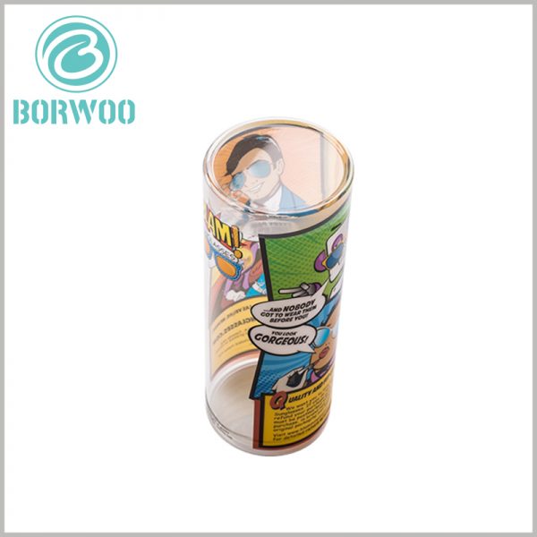 Printed plastic tube packaging boxes with lids wholesale.