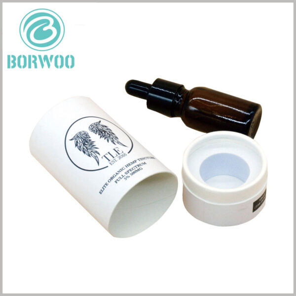 Quality white paper tube for essential oil packaging boxes.The EVA ring inside the package can fully protect the fragile essential oil glass bottle