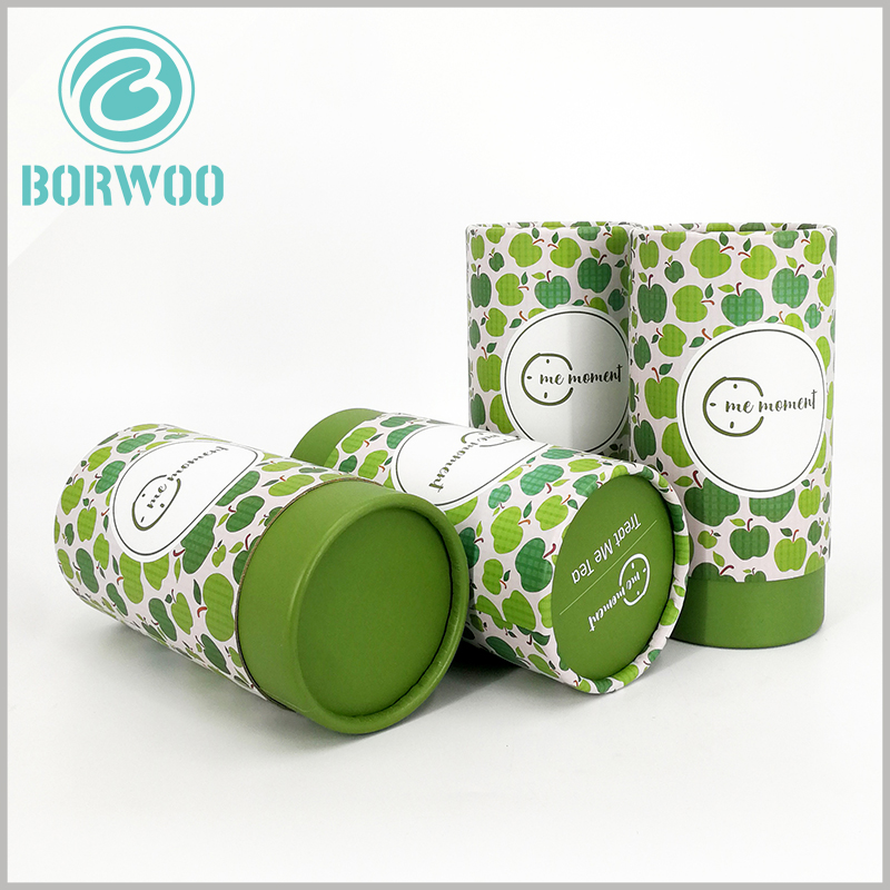 Recyclable cardboard tubes food packaging boxes for tea boxes.comfortable green pattern