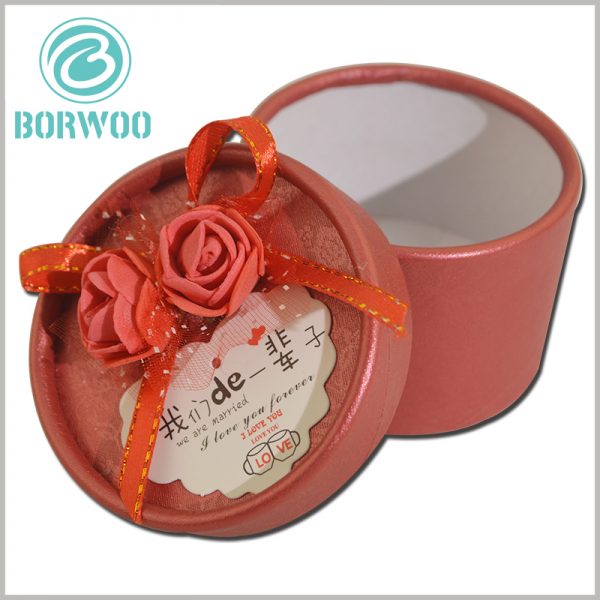 Red wedding gift tube packaging boxes for candy