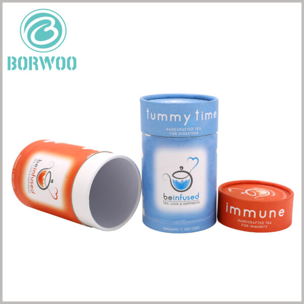 Small cardboard cylinder packaging for tea boxes.Small-diameter paper tube packaging 100g, 120g, 150g tea, or you can customize more sizes of paper tube packaging according to tea capacity