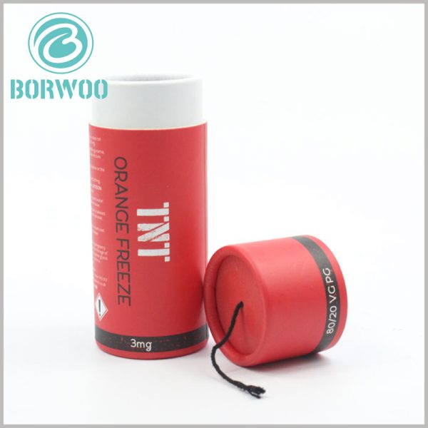 Small cardboard tube with lids for 30ml essential oil packaging boxes.black thin hemp rope as decoration.