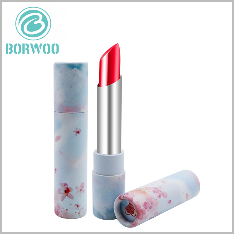 Small diameter paper tubes packaging for lipstick boxes.it is made of naturally degradable paper tube and silver plastic lipstick extensible base